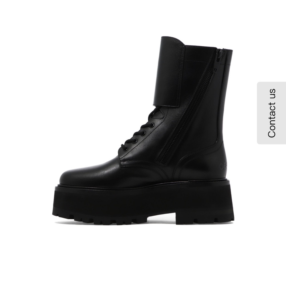 CELINE lace up with cuff chunky combat boots - Picture 2 of 11